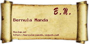 Bernula Manda névjegykártya